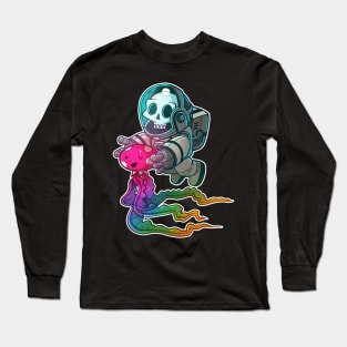 skull astronaut nr2 outline Long Sleeve T-Shirt